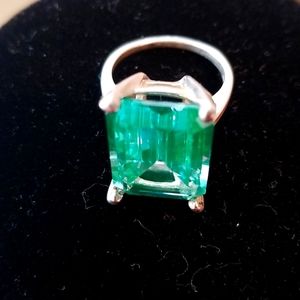 Ocean Green Spinel Riviera Ring